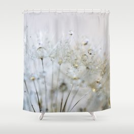 Gold and Silver Dandelion Shower Curtain