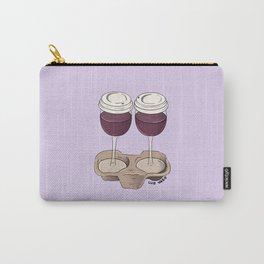 Wine to go Carry-All Pouch | Wine, Coffee, To Go, Colorful, Drawing, Purple, Redwine, Glass, Illustration, Digital 