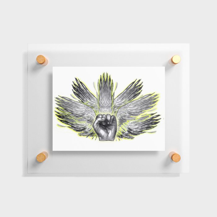 surreal winged hand mystical Feathered animal  Floating Acrylic Print