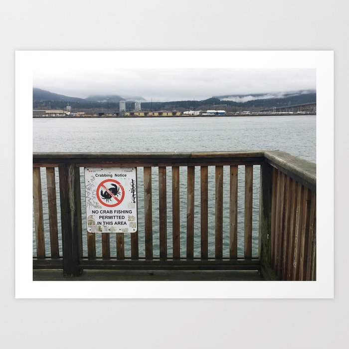 No Crabbing Sign Art Print