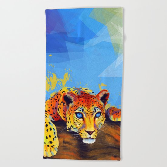 Tree Leopard Beach Towel