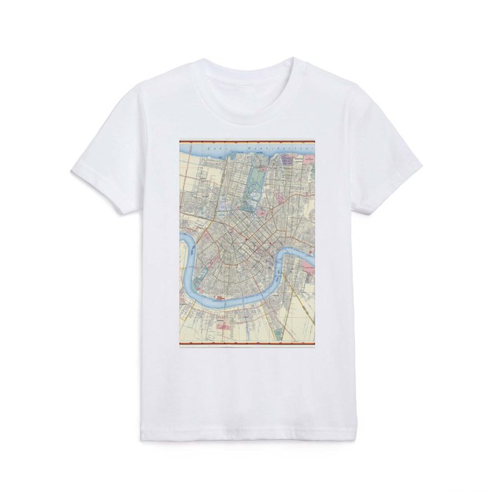 New Orleans Vintage Map Kids T Shirt
