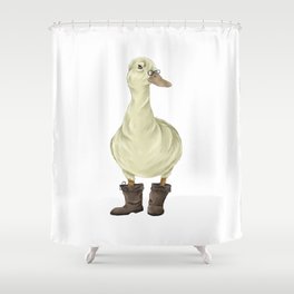 duck in boots  Shower Curtain