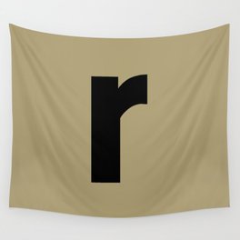 letter R (Black & Sand) Wall Tapestry
