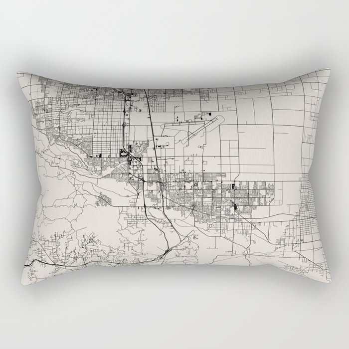 Palmdale, USA - Black and White City Map Rectangular Pillow