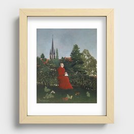 Portrait of a Woman in a Landscape (Portrait de femme dans un paysage) (ca. 1893–1896) by Henri Rous Recessed Framed Print