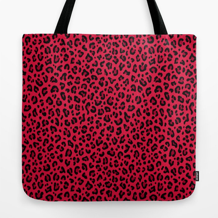 Red leopard top print handbag