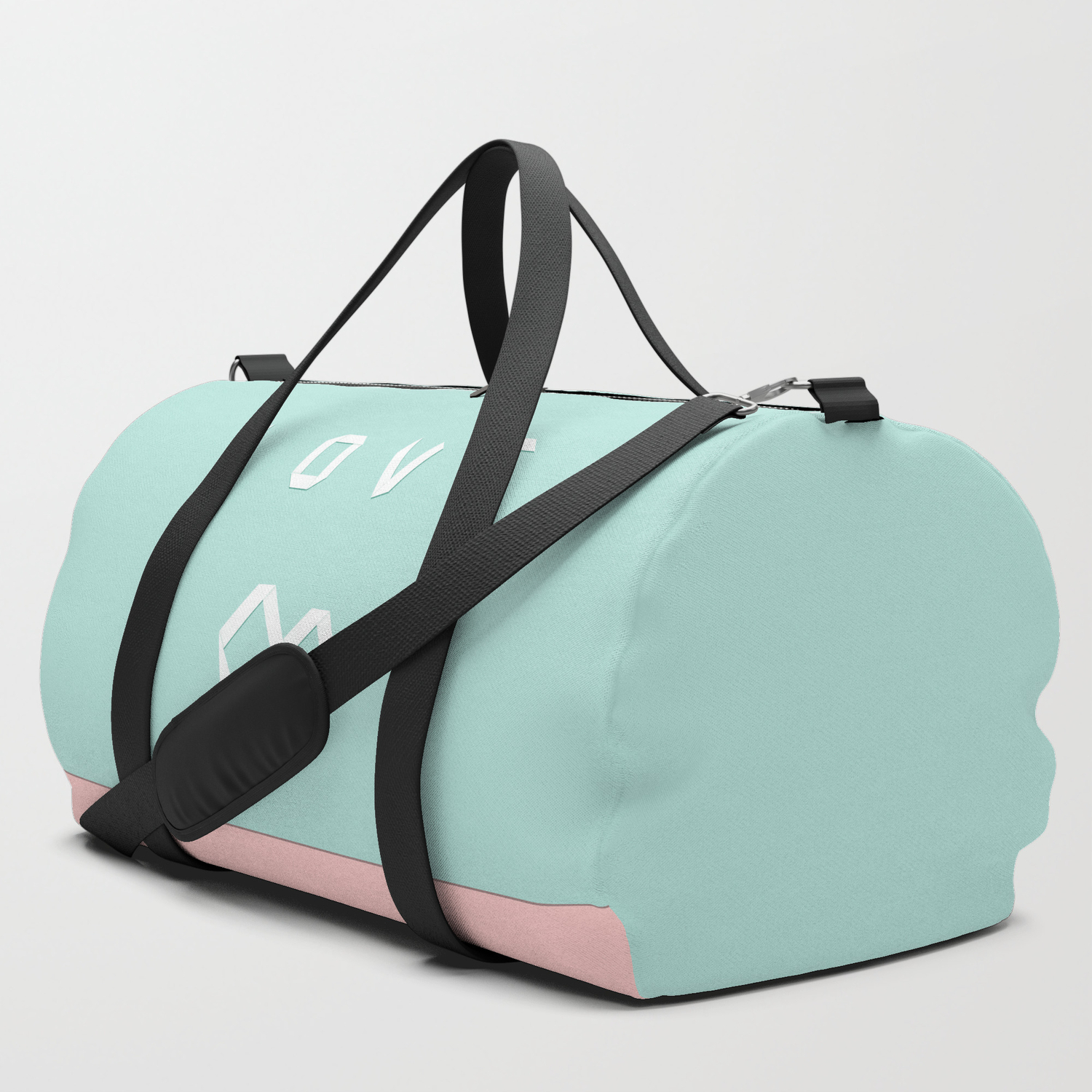 mint green duffle bag