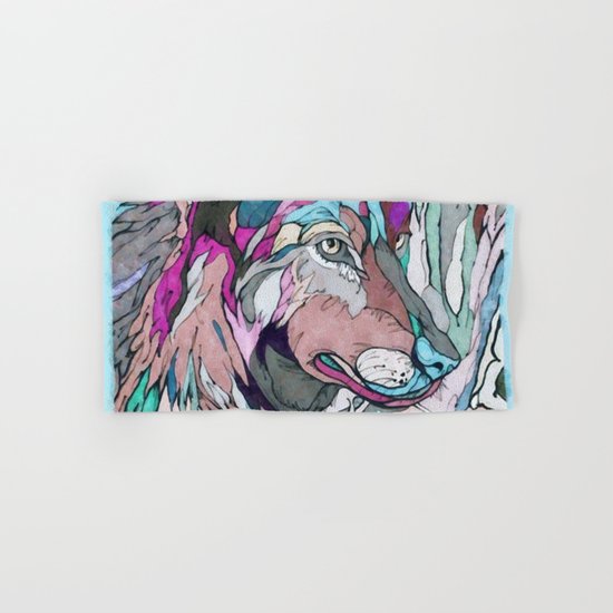 Colorful Wolf Hand & Bath Towel
