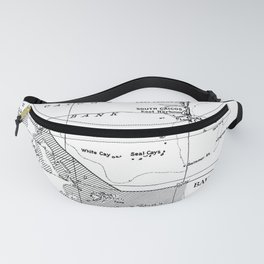Vintage Map of Turks and Caicos & Bahamas Fanny Pack