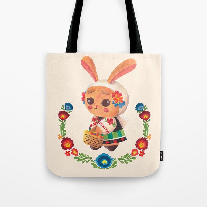The Cute Bunny in Polish Costume Tote Bag