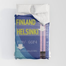 Finland Helsinki travel ticket Comforter