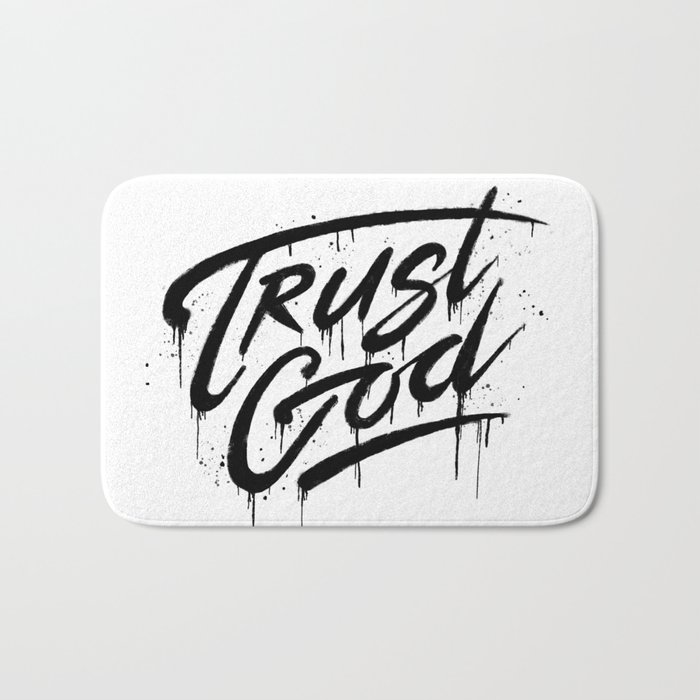 Lettering Trust God Bath Mat