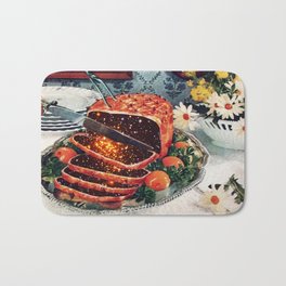 Roast with Mushrooms Bath Mat | Vintage, Collage, Paper, Pop Art, Popart, Pop Surrealism, Digital, Curated 