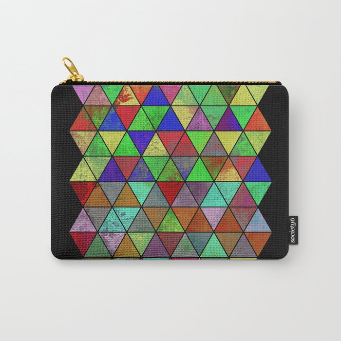 Textured Triangles 2 - Abstract, geometric, textured painting Carry-All Pouch