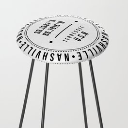 Nashville, Tennessee, USA - 1 - City Coordinates Typography Print - Classic, Minimal Counter Stool