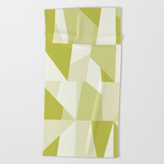 Geometric Green Pattern Beach Towel