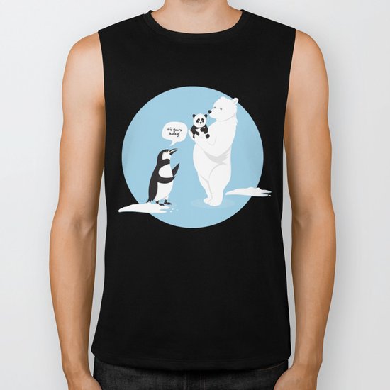 How little Pandas are born Biker Tank