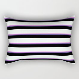 [ Thumbnail: Orchid, Dark Slate Blue, Black & Mint Cream Colored Lines/Stripes Pattern Rectangular Pillow ]