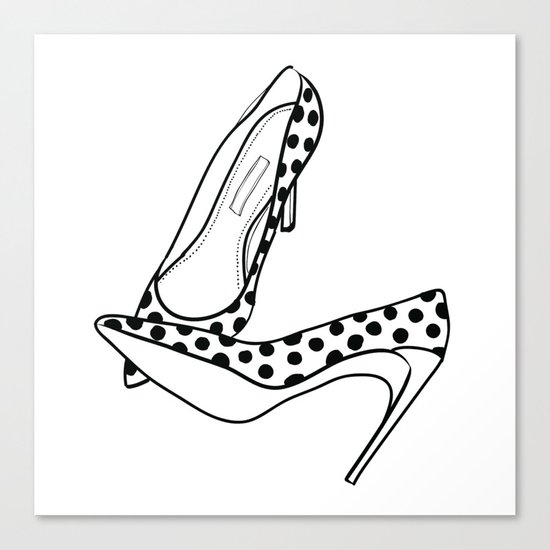 stilettos - polka Canvas Print