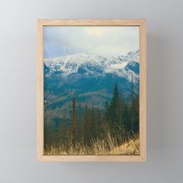 Tatra mountains in clouds Framed Mini Art Print