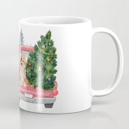 Driving Home For Christmas - Corgi On Red Xmas Car  Mug