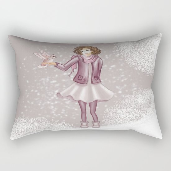 Snow Girl Rectangular Pillow