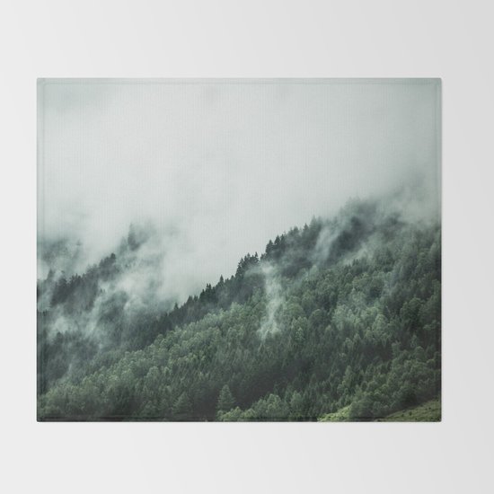 Foggy Woods 1 Throw Blanket