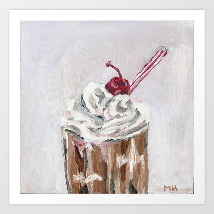 Chocolate Milkshake Acrylic Painting  Art Print