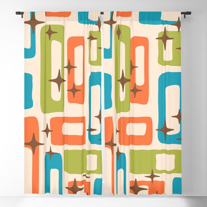 Retro Mid Century Modern Abstract Pattern 921 Orange Chartreuse