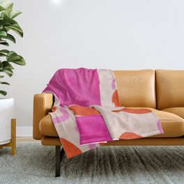 Abstract in Hot Pink and Orange Throw Blanket