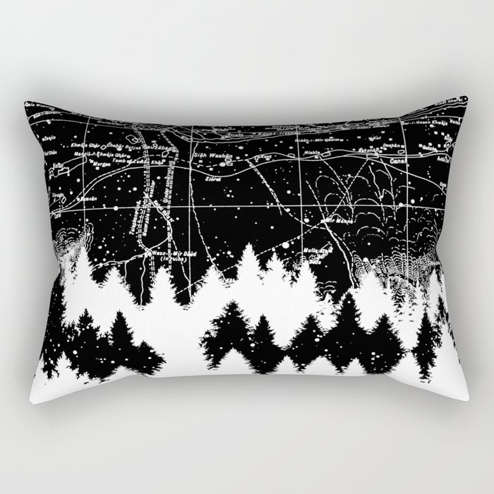 Map Silhouette Square Rectangular Pillow