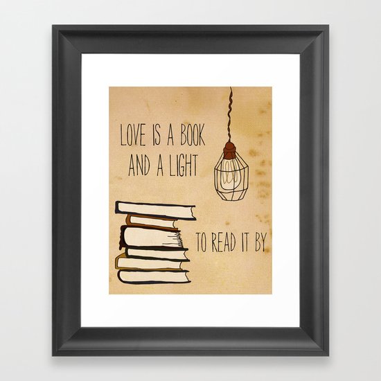Love Is A Book Framed Art Print