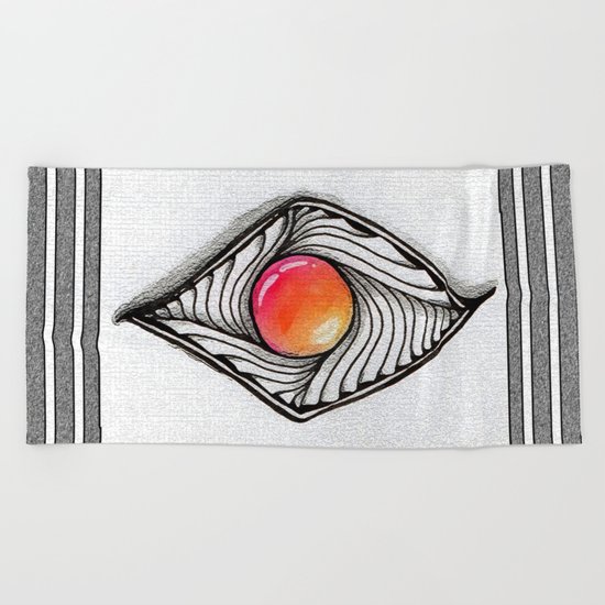 Doodled Gem Sparkle Eye Beach Towel