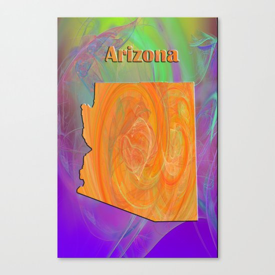 Arizona Map Canvas Print