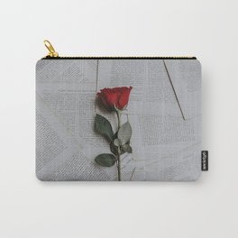Rose on Book Pages Carry-All Pouch