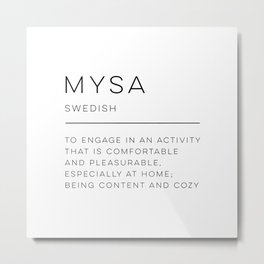 Mysa Definition Metal Print | Svenska, Crafting, Graphicdesign, Language, Mysa, Dictionary, Craft, Crafter, Homesweethome, Puzzle 