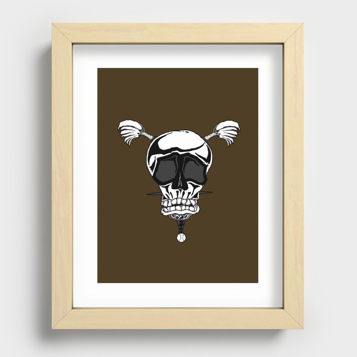 Baseball Skulls and Trebuchet's Recessed Framed Print