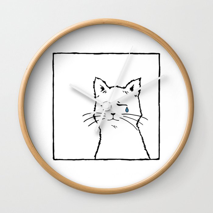 Sad Cat Wall Clock
