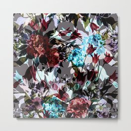 Seamless Absract Flower Pattern Metal Print