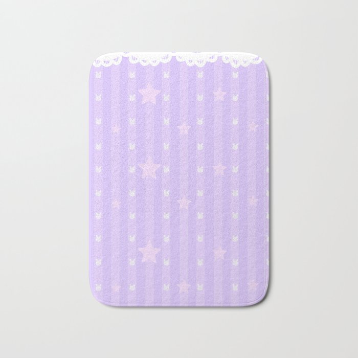 Kawaii Purple Bath Mat By Harushadows Society6