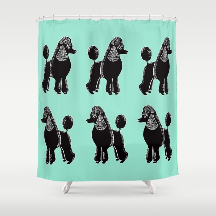 Black Standard Poodles With Mint Shower Curtain By Artiigail Black Standard Poodles With Mint Shower Curtain By Artiigail Society6