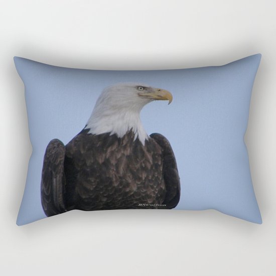 Bald Eagle on Watch along the Kenai River Rectangular Pillow