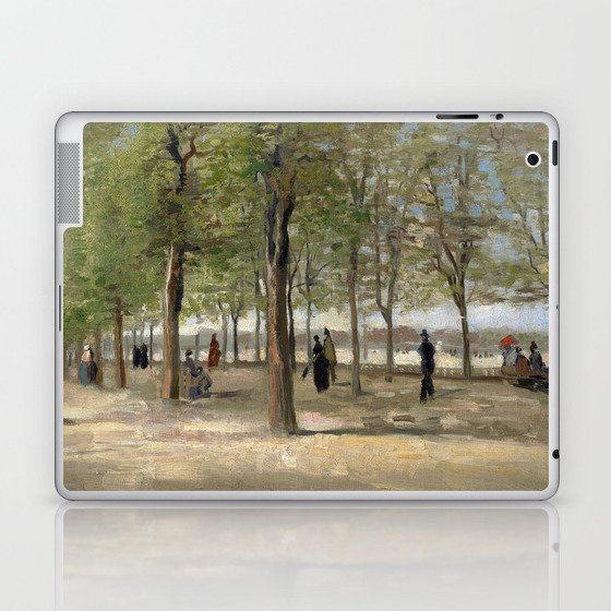 Vincent van Gogh's Terrace in the Luxembourg Gardens (1886) famous painting Laptop & iPad Skin