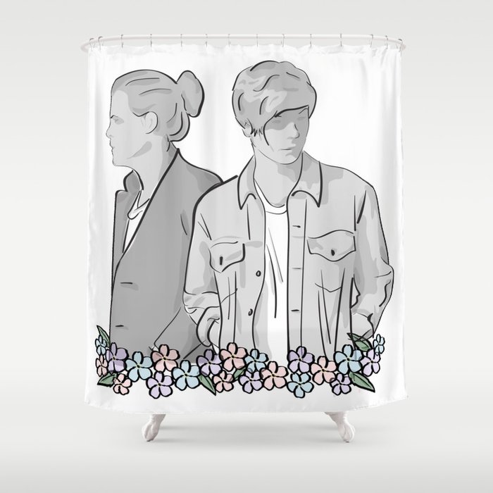 Larry Stylinson - black and white Shower Curtain