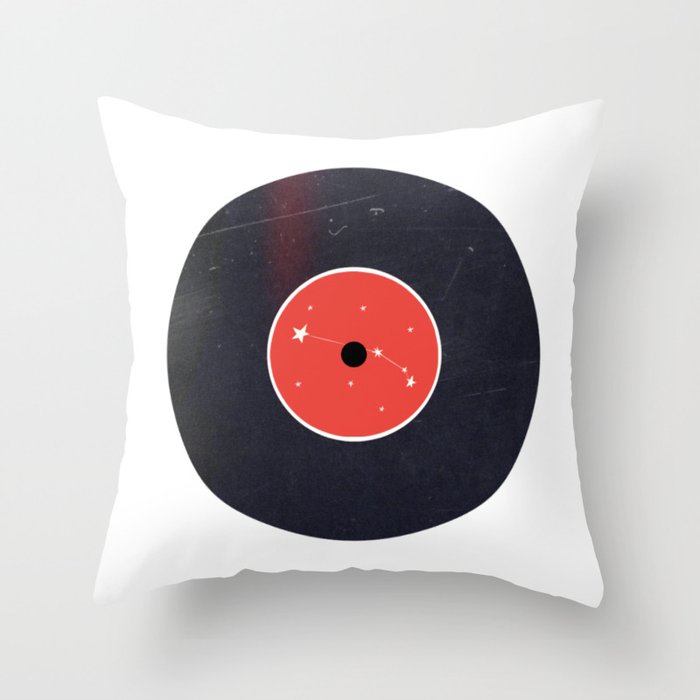 Vinyl Record Zodiac Sign Aries Throw Pillow