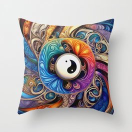 Yin Yang Mandala Throw Pillow