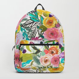 Vibrant Autumn Floral with Turquoise Backpack | Graphicdesign, Rainbowfloral, Vibrantfloral, Paintedfloral, Summerflowers, Floralart, Floralarrangement, Digital, Autumnfloral, Floralpainting 