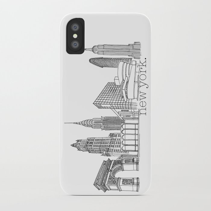 NYC Landmarks by the Downtown Doodler iPhone Case