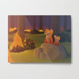 3D Fox on a Stone Metal Print | Animal, 3Dmodeling, Fox, 3Dmodels, 3D, Dimensions, Graphicdesign, Figures, Dimension, Dimensional 